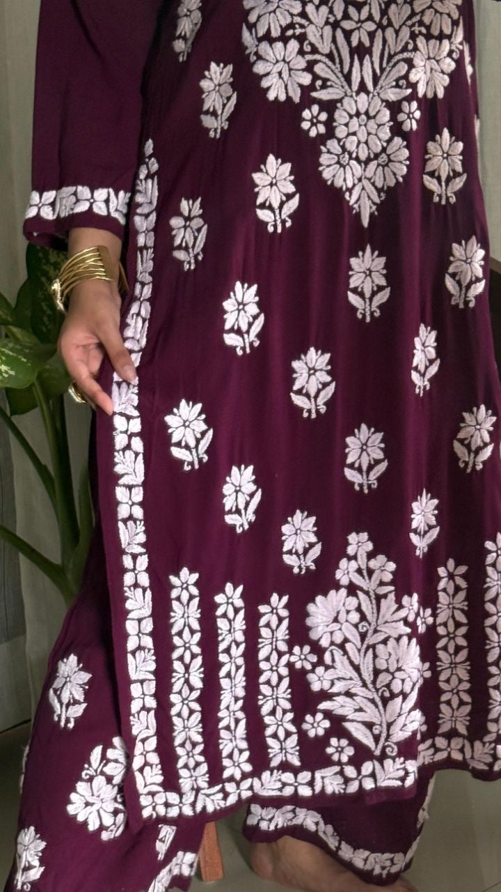 “MADHU” Rayon Chikankari Co-Ord Set