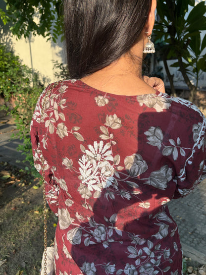 "SANA" Mul Mul Chikankari Kurta