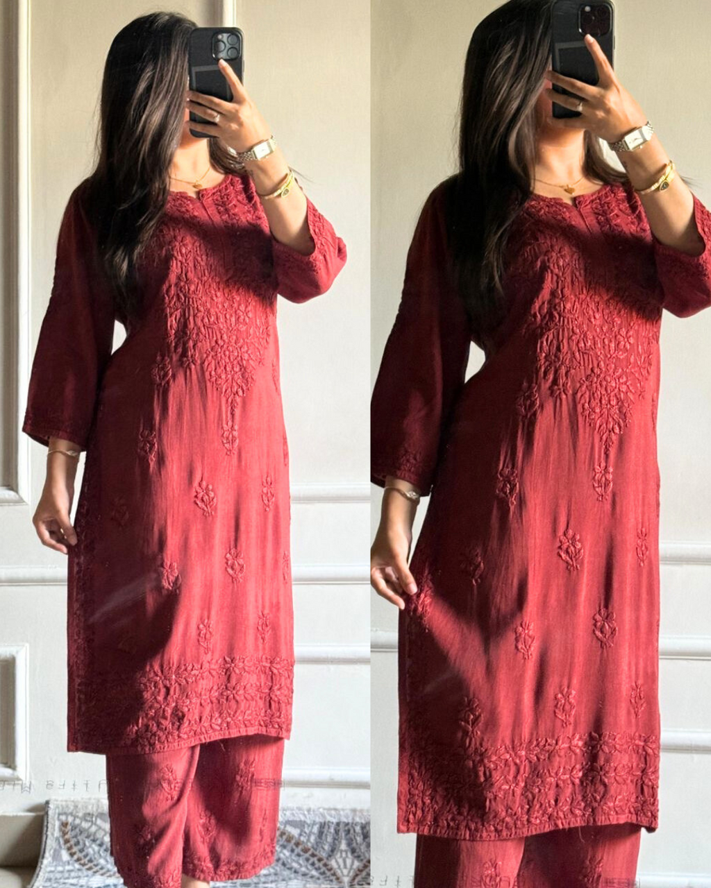 “ALIZEH” Modal Chikankari Kurta & Plazo Set