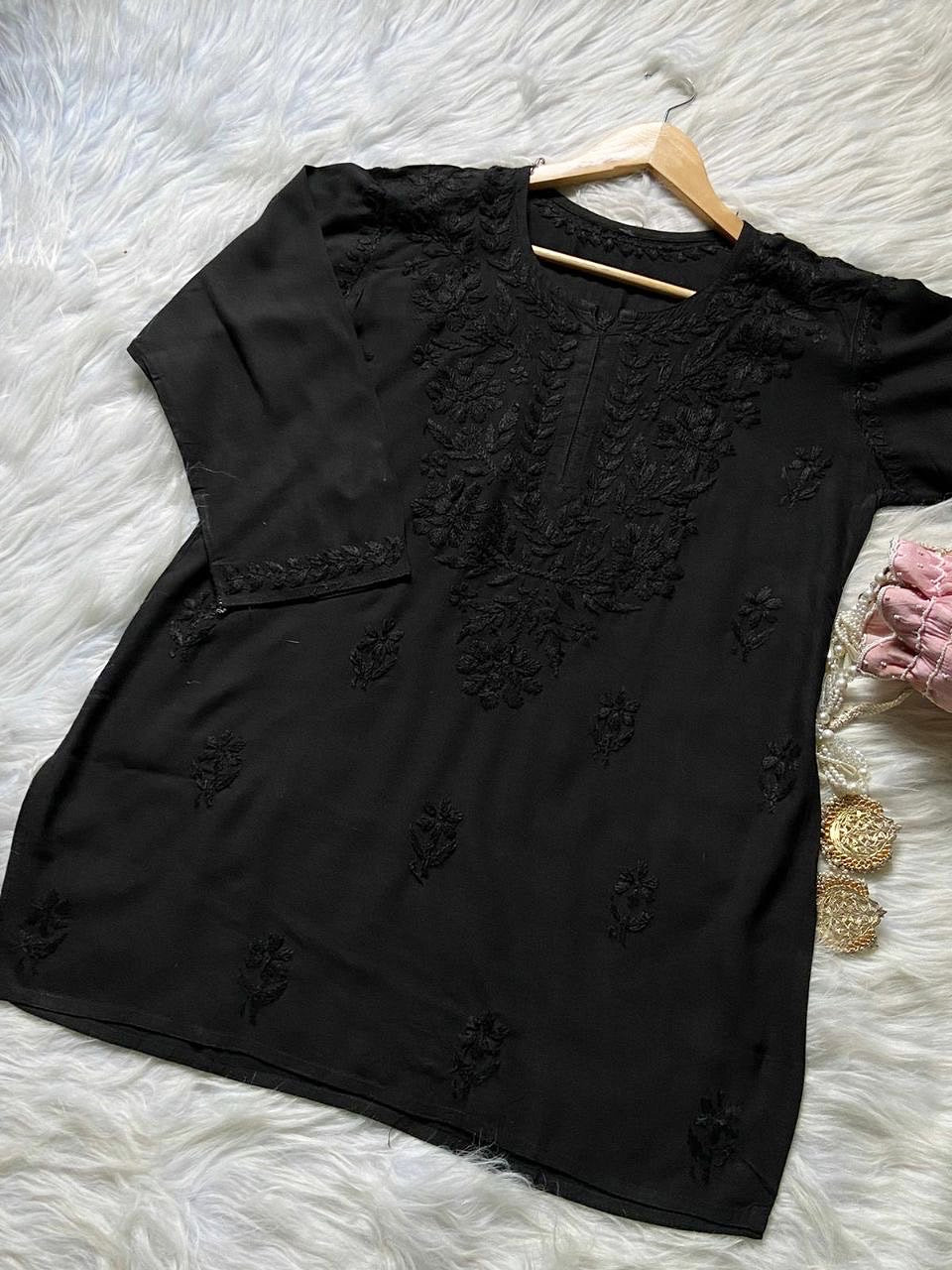 “MONA” Rayon Chikankari Short Kurti