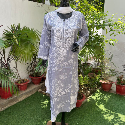 "ZAINA" Mul Cotton Chikankari Kurta