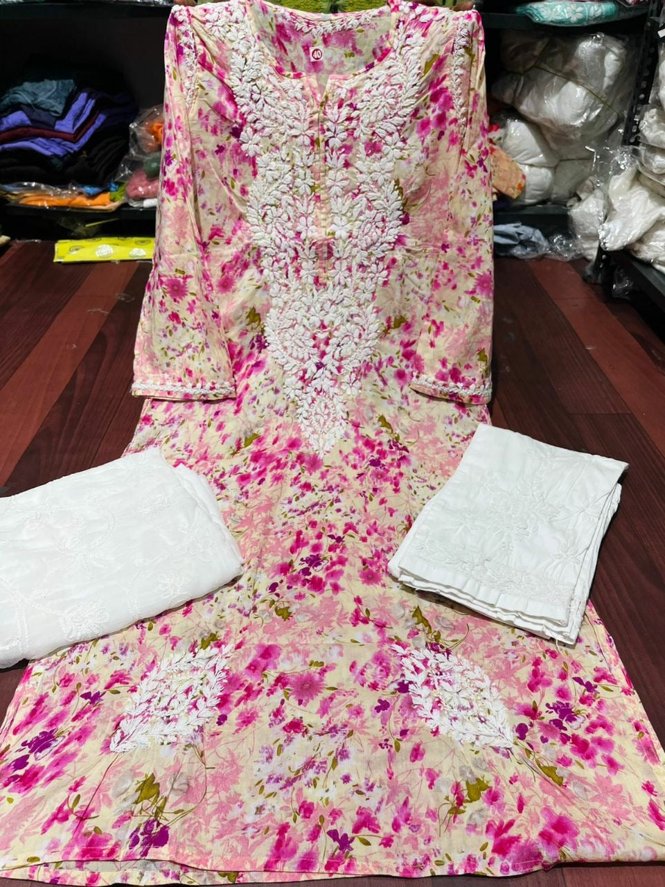 "CONFETTI" Mul Chikankari Kurta