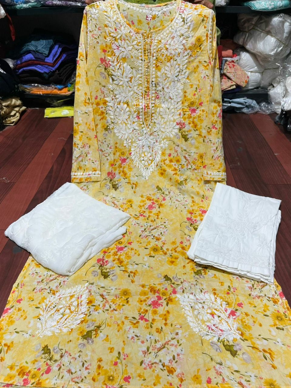 "CONFETTI" Mul Chikankari Kurta