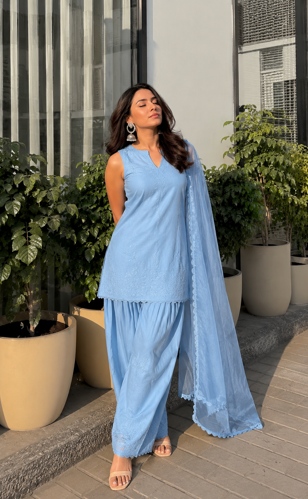 "AMREEN" Chikankari Farshi Salwar Suit Set