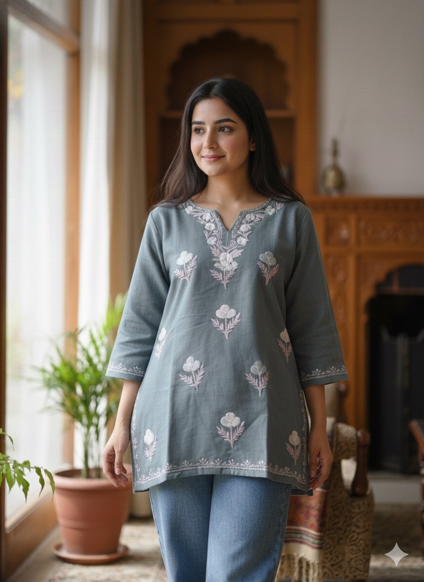 "NOORIE" Kashmiri Woollen Short Kurta