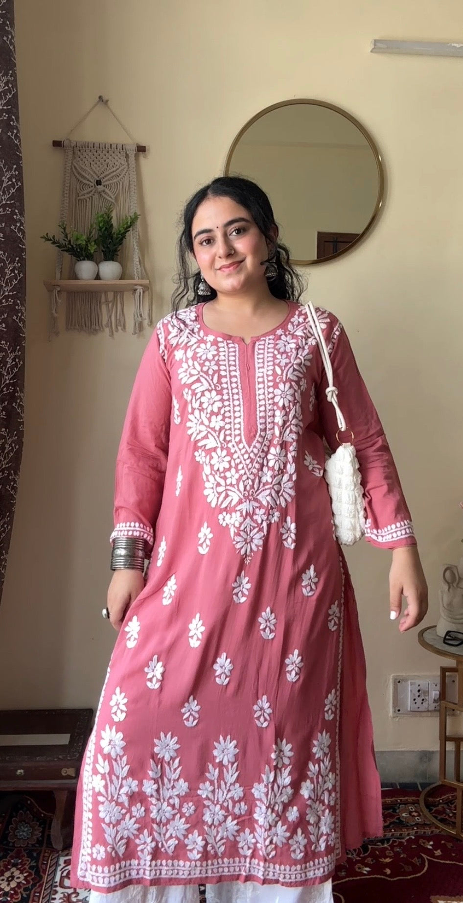 "AAMINA" Modal Chikankari Kurta