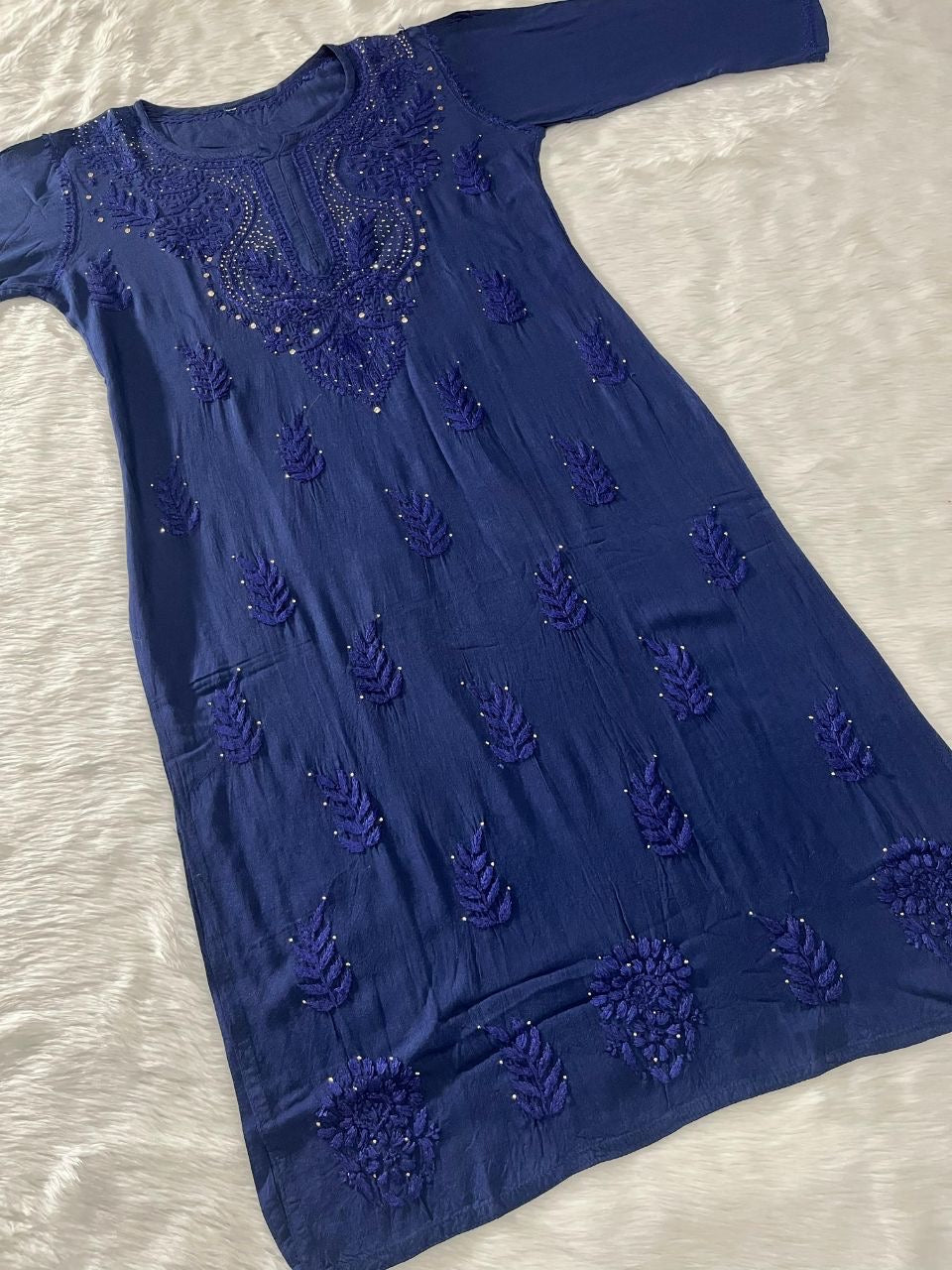 “RUBI” Chikankari Kurta With Mukaish Work