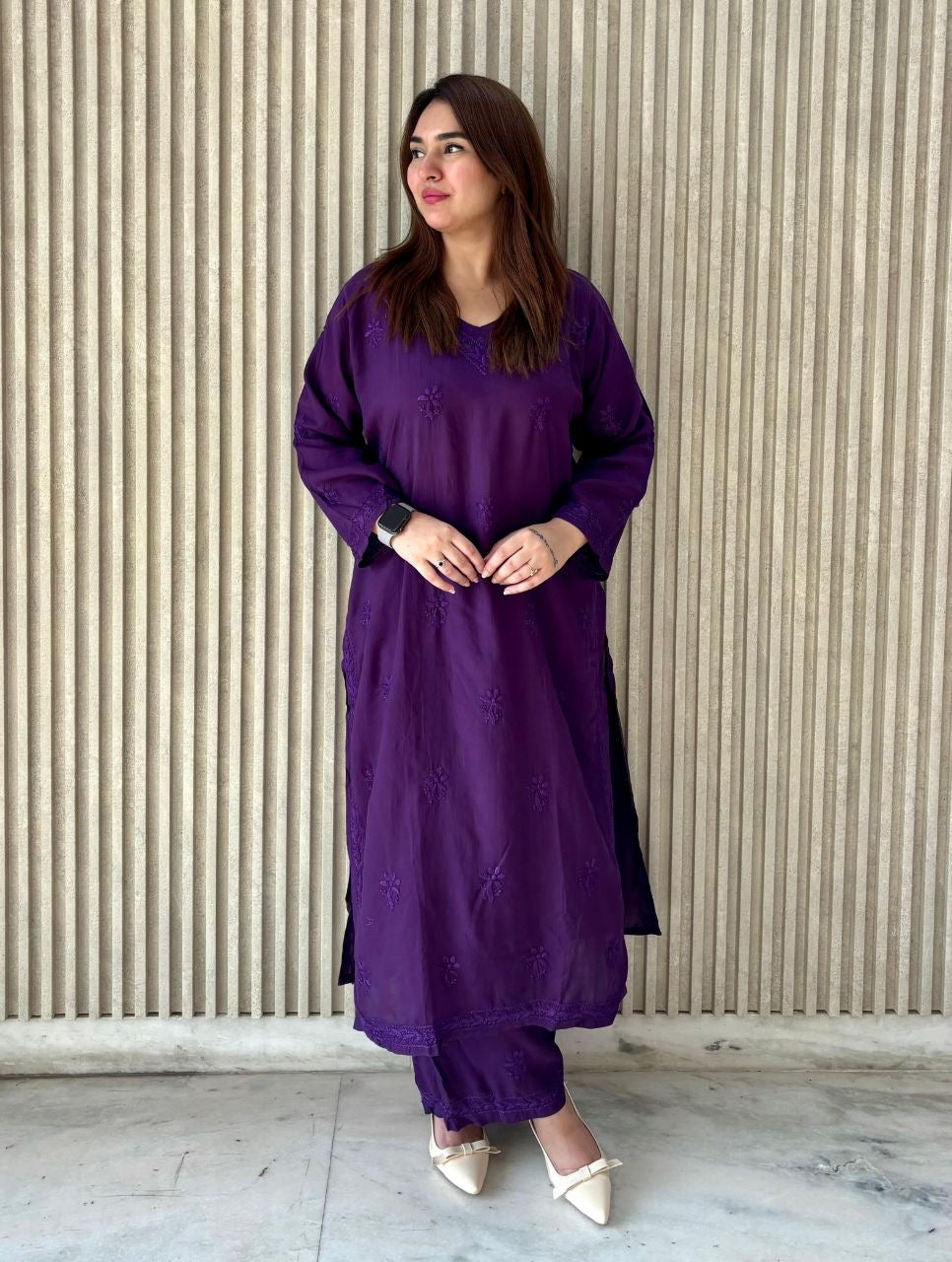 “HEENA” Modal Chikankari Kurta Set