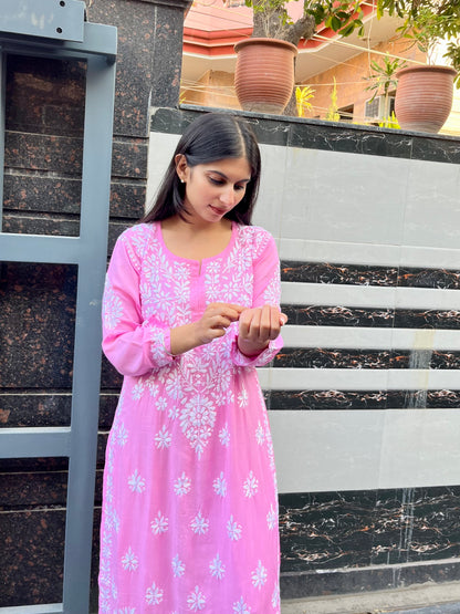 “SNEHA” Modal Chikankari Kurta & Plazo