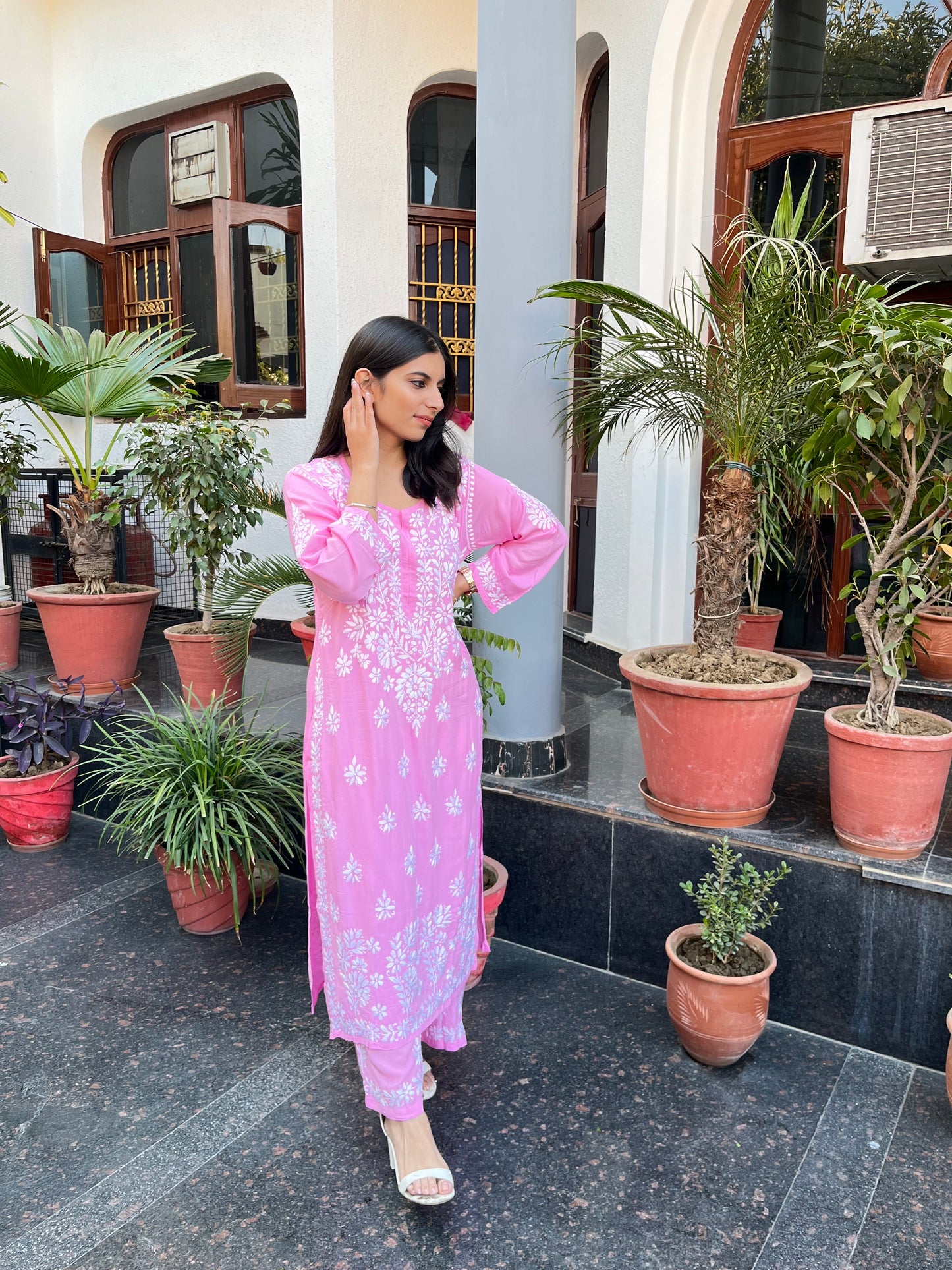 “SNEHA” Modal Chikankari Kurta & Plazo