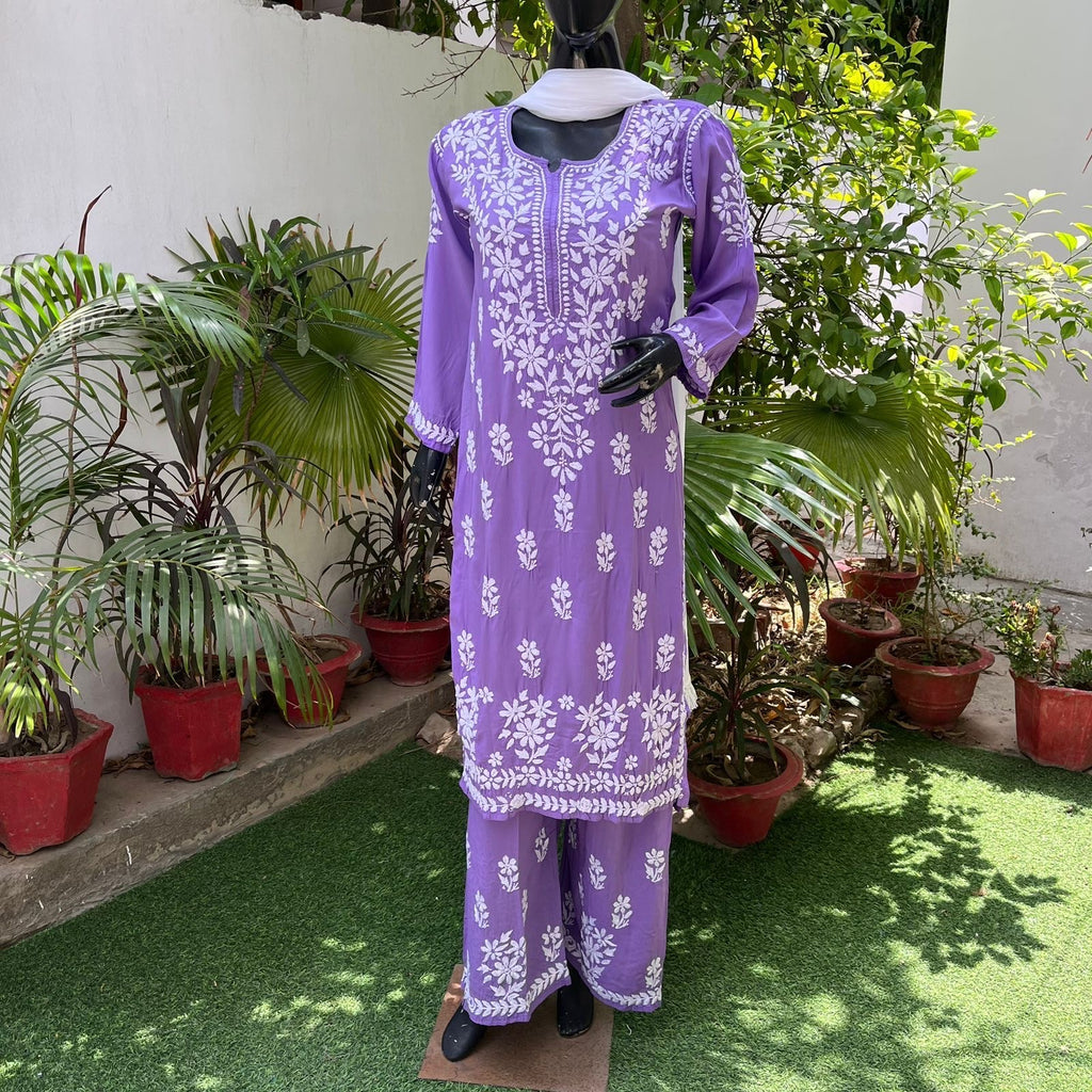 “SNEHA” Modal Chikankari Kurta & Plazo
