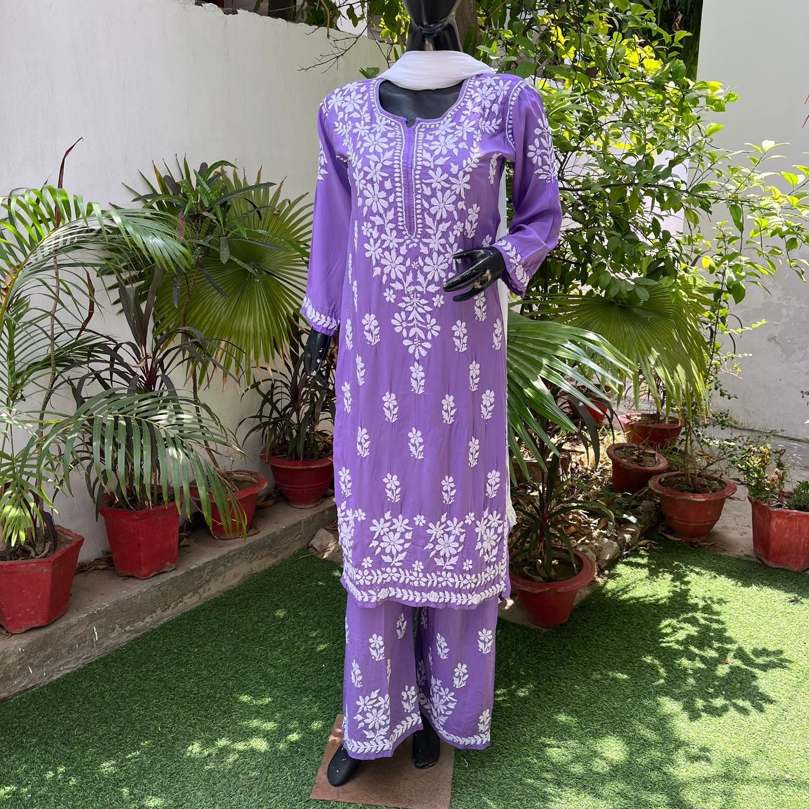 “SNEHA” Modal Chikankari Kurta & Plazo