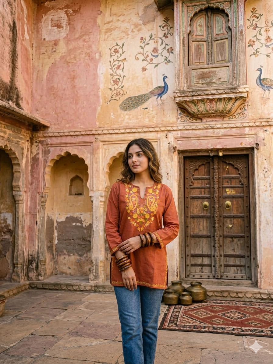 "DARZI" Short Kashmiri Kurta