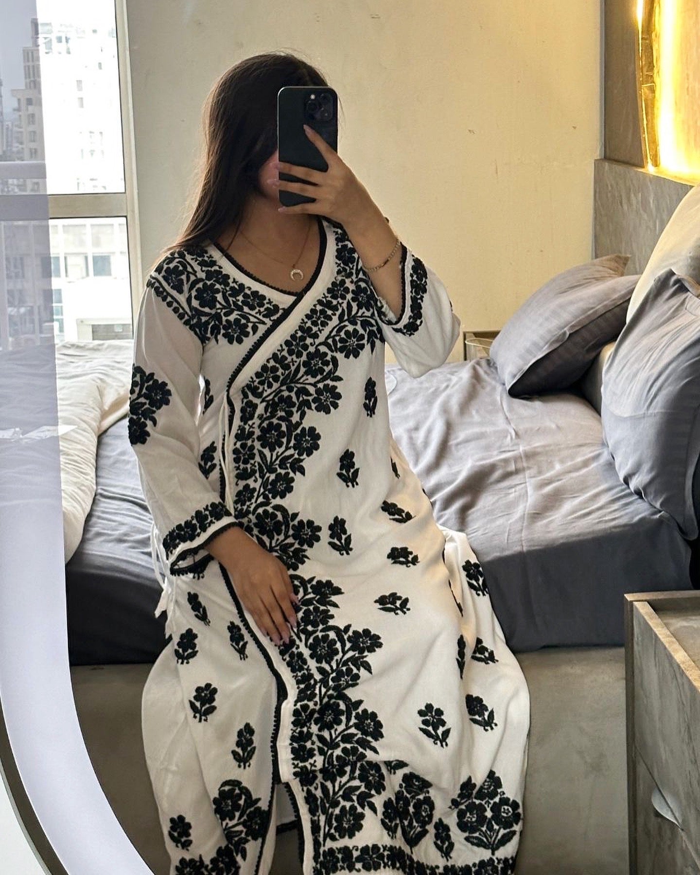 “KIARA” Modal Angrakha Chikankari Kurta