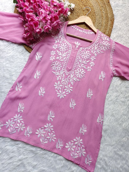 "BIBA" Modal Short Chikankari Kurta