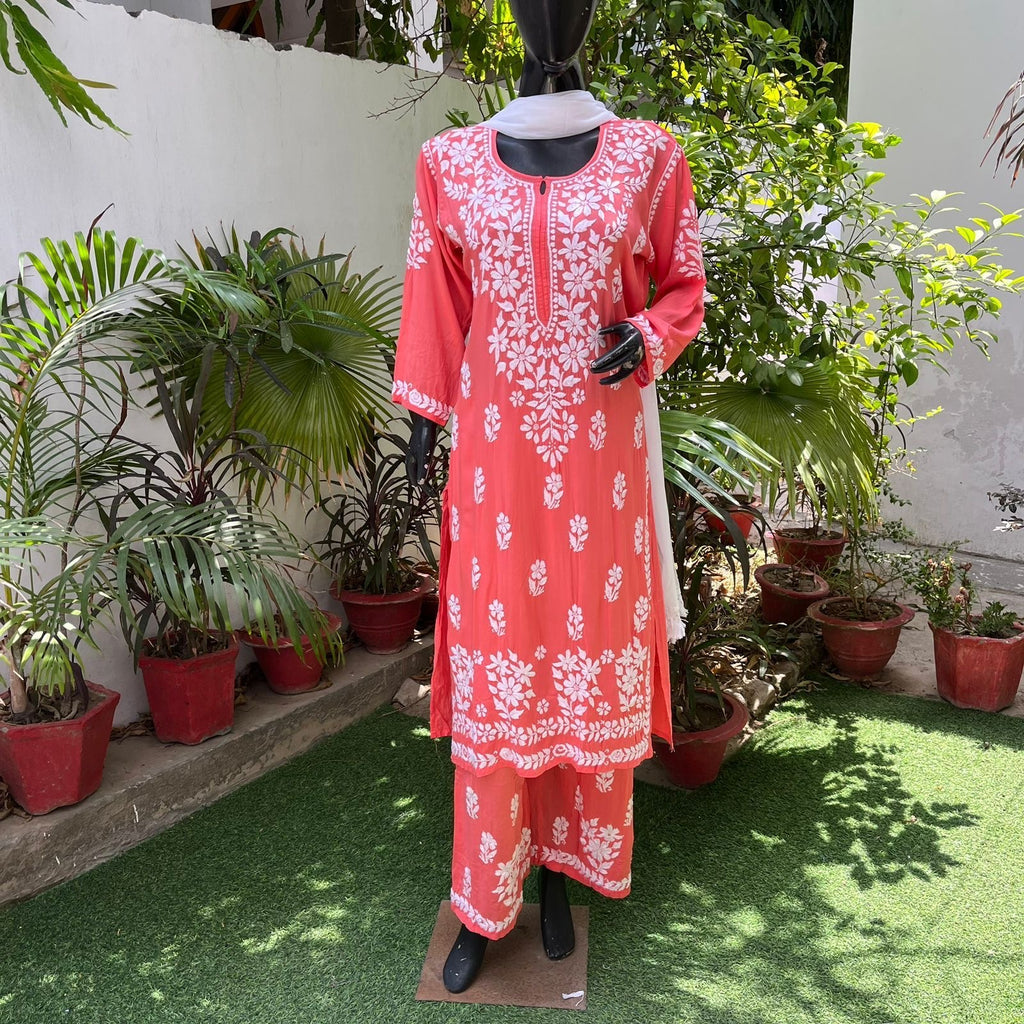 “SNEHA” Modal Chikankari Kurta & Plazo