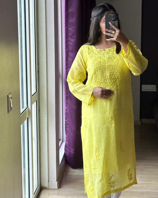 “RIMSHA” Kota Doriya Chikankari Kurta -with Matching Inner Slip