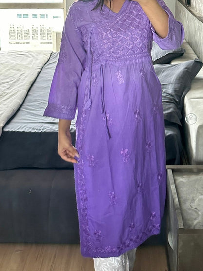 “MORNI” Angrakha Chikankari Kurta