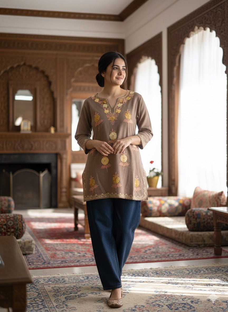 "NOORIE" Kashmiri Woollen Short Kurta