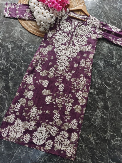 "SANA" Mul Mul Chikankari Kurta