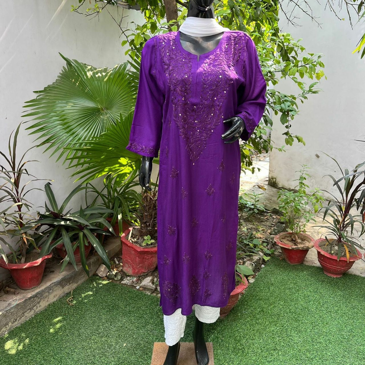 "BLING" Mukaish Work Chikankari Kurta