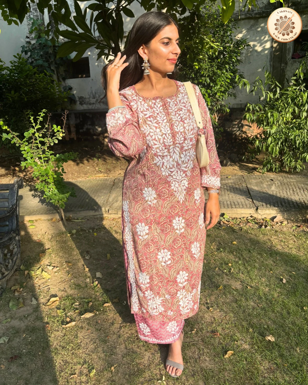 "AFREEN" Slub Modal Chikankari Kurta and Plazo Set