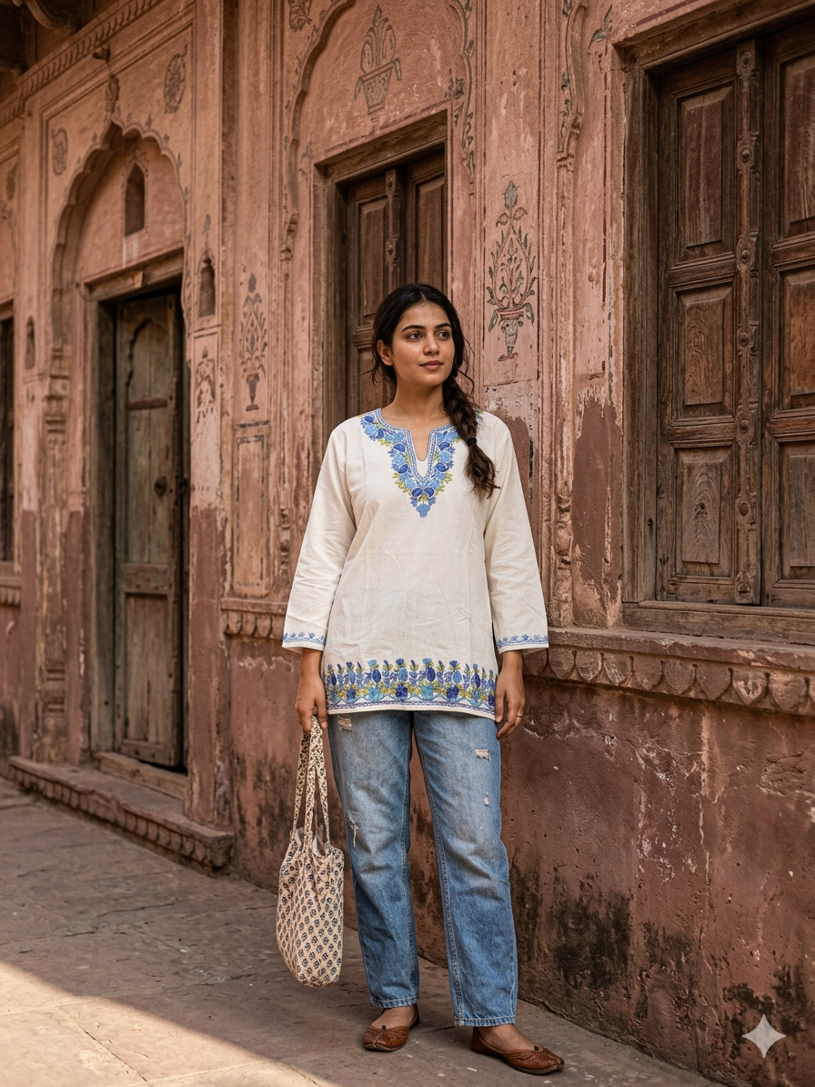 "DARZI" Short Kashmiri Kurta