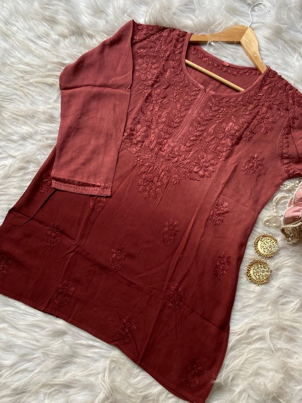 “NEHA” Ombré Chikankari Short Kurta