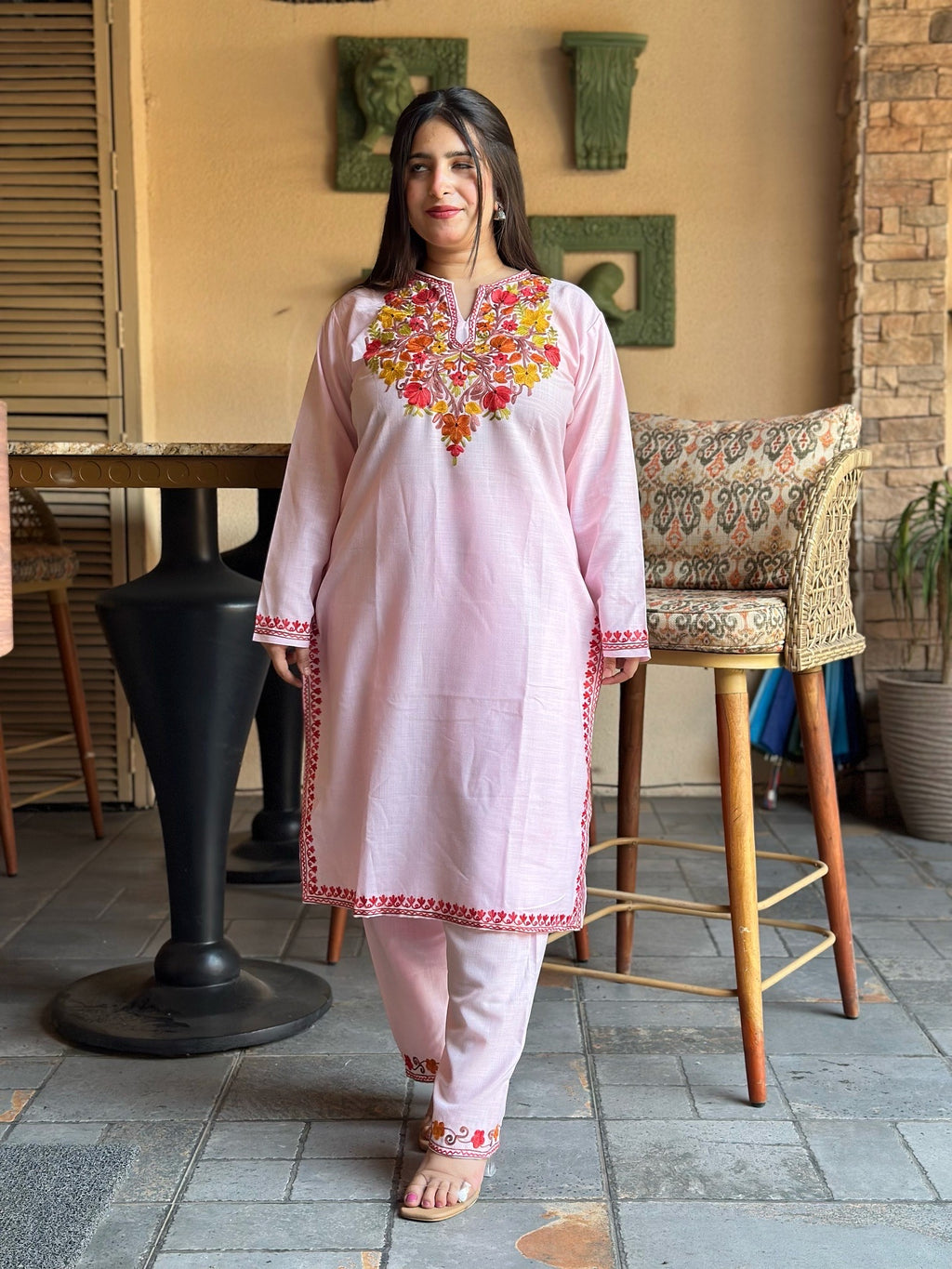 “HOOR” Cotton Kashmiri Embroidered Co-Ord Set
