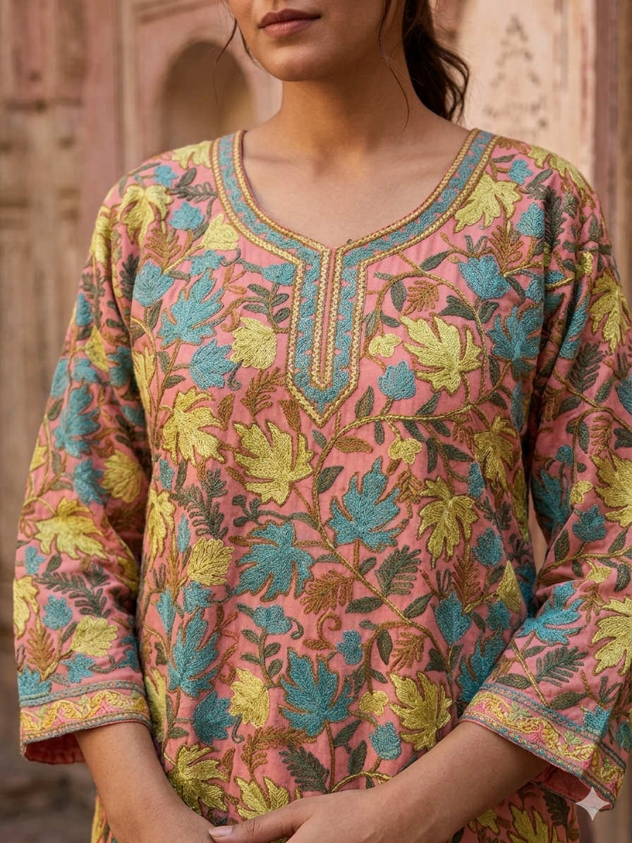 "TAANI" Georgette Kashmiri Short Kurta