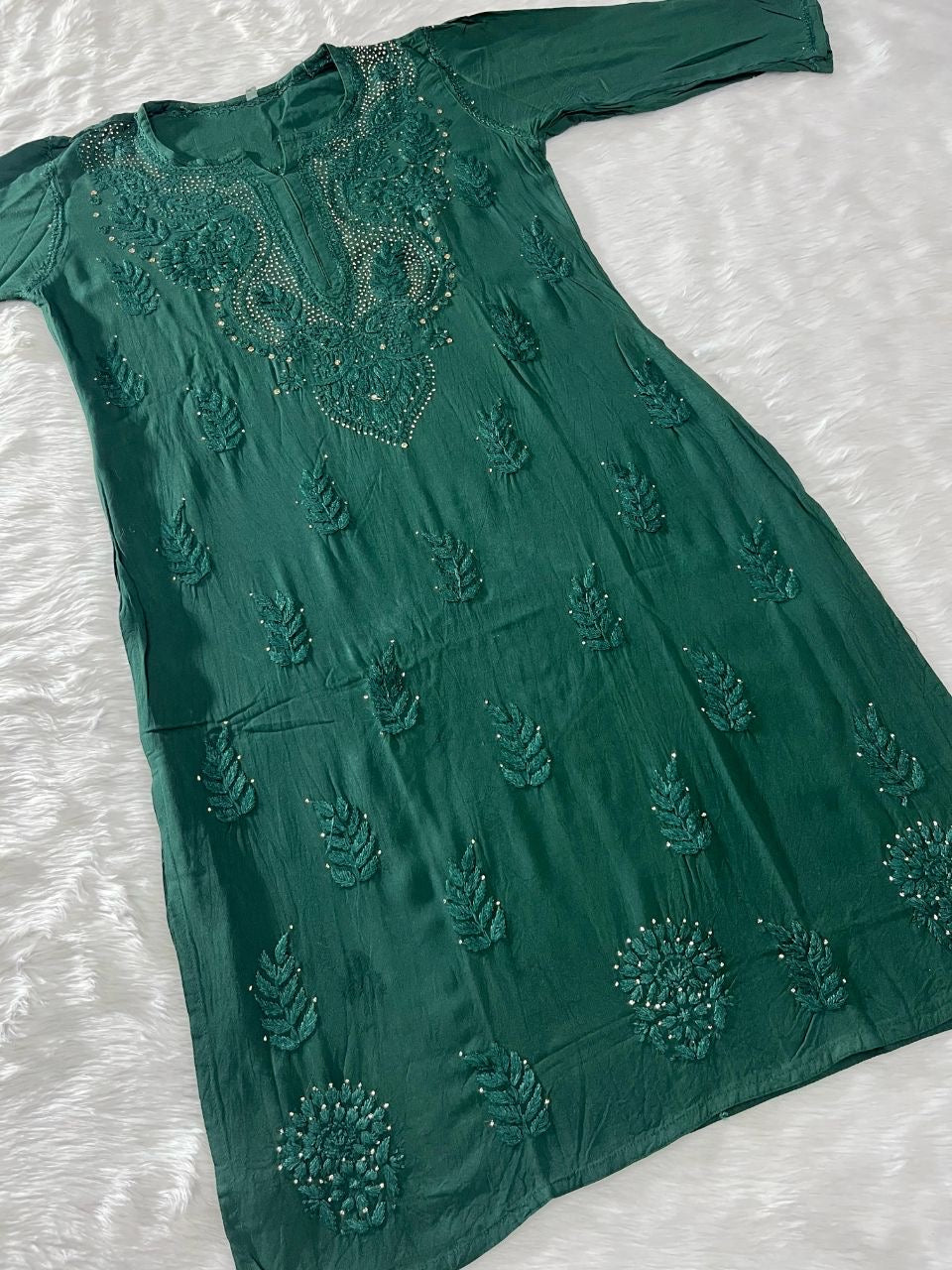 “RUBI” Chikankari Kurta With Mukaish Work