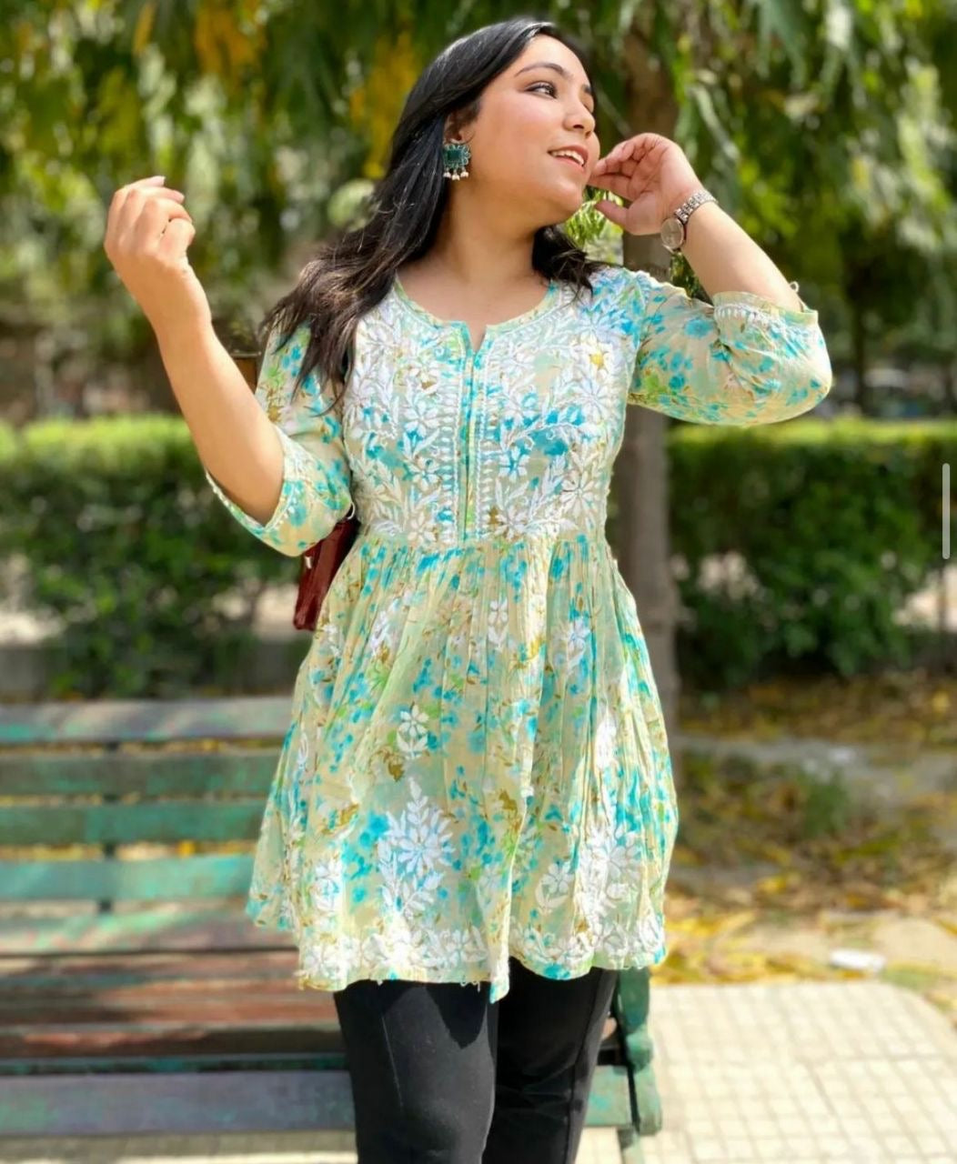 "CONFETTI" Mul Cotton Chikankari Short Tunic