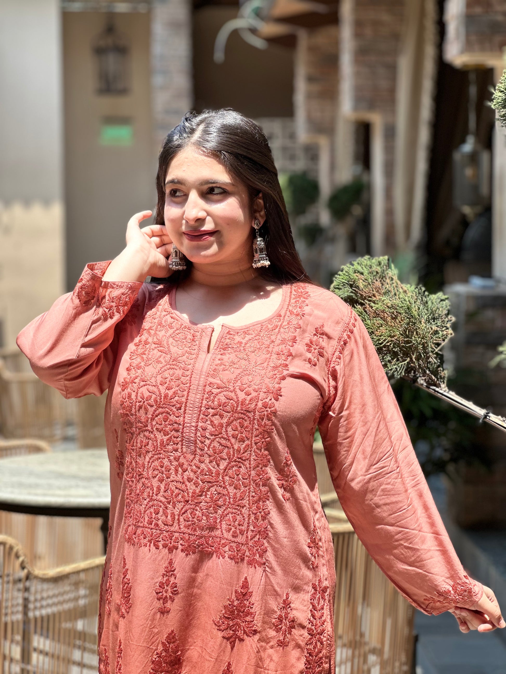 “SARA” Ombré Modal Chikankari Kurta