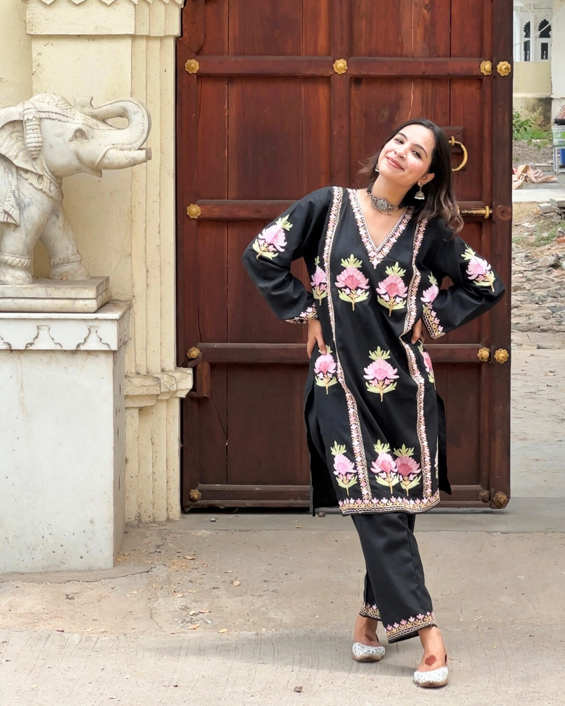 “SABINA” Kashmiri Embroidered Co-Ord Set
