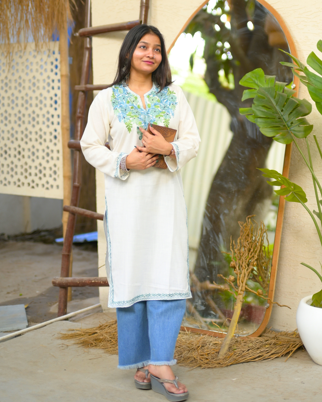 "NEHA" Cotton Kashmiri Kurta