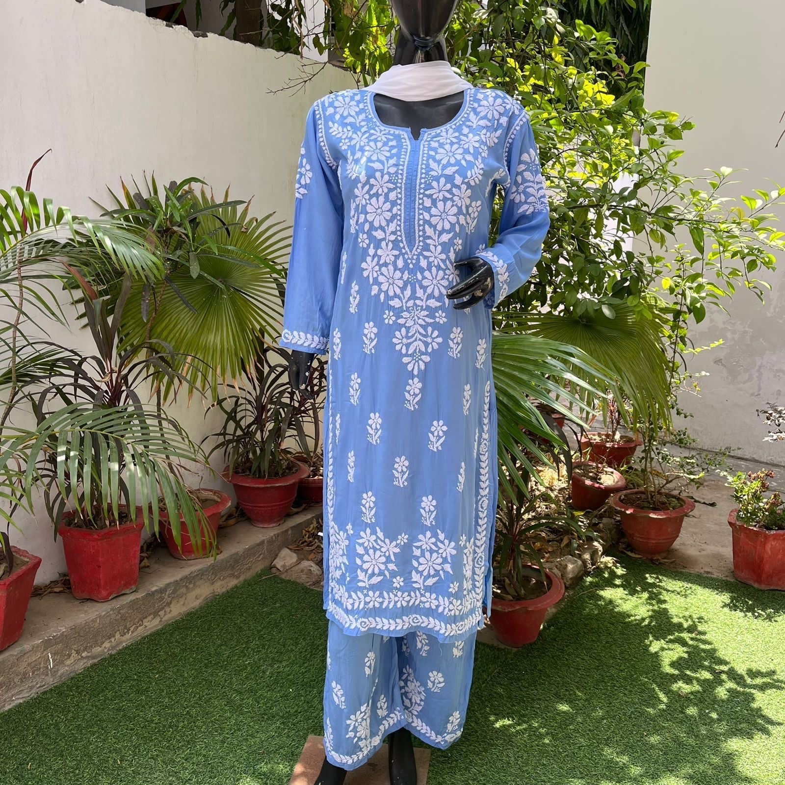 “SNEHA” Modal Chikankari Kurta & Plazo