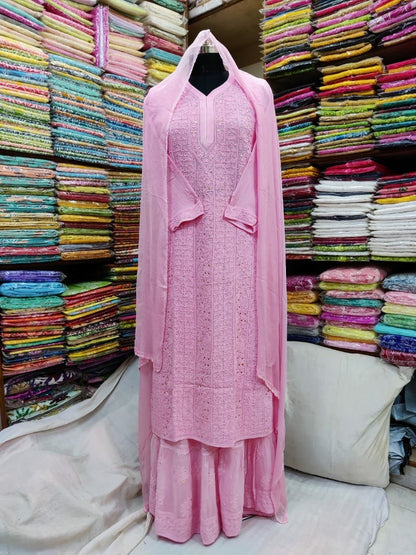 “SABINA” Mukaish Work Chikankari Kurta- with matching inner slip