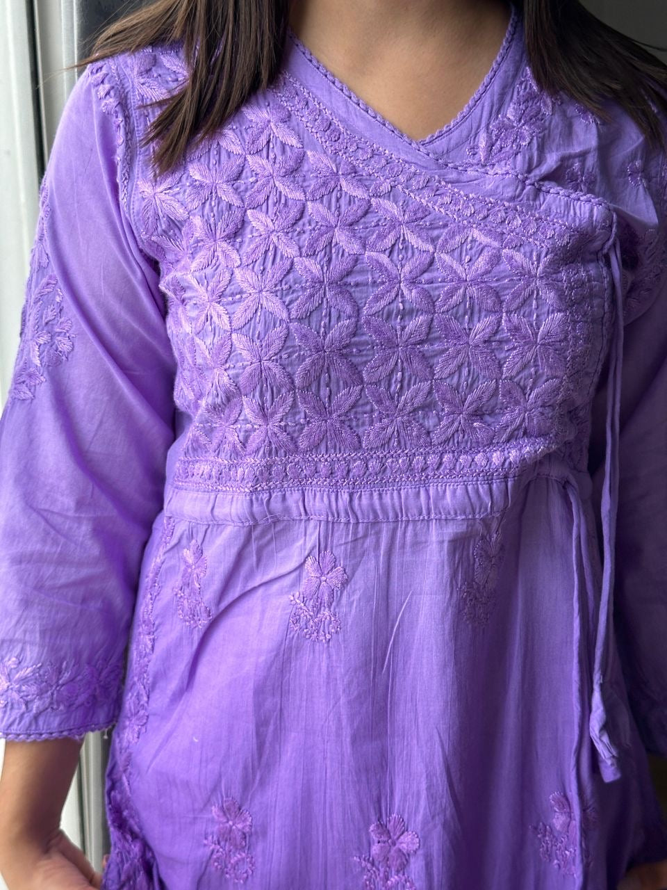 “MORNI” Angrakha Chikankari Kurta