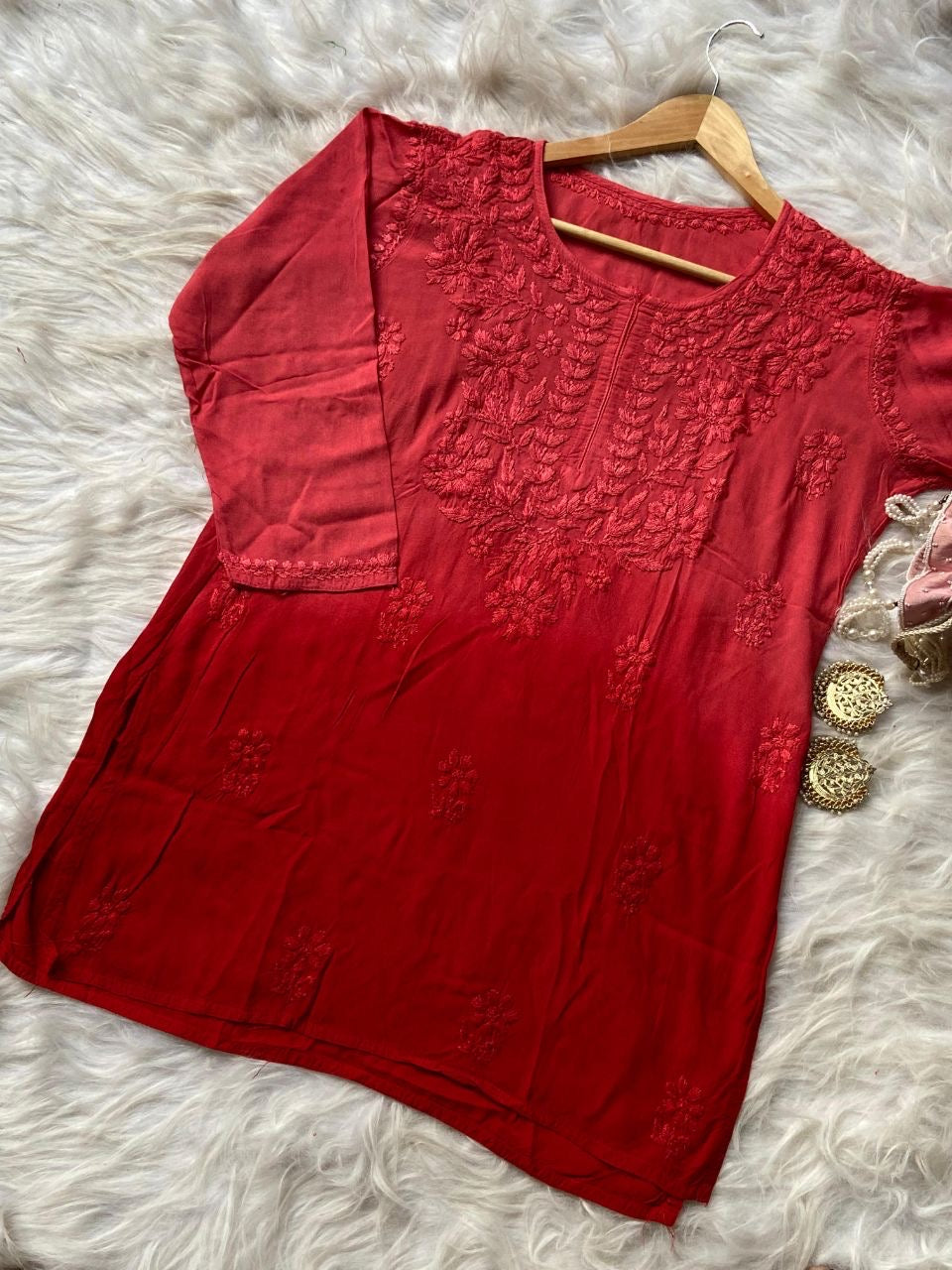 “NEHA” Ombré Chikankari Short Kurta