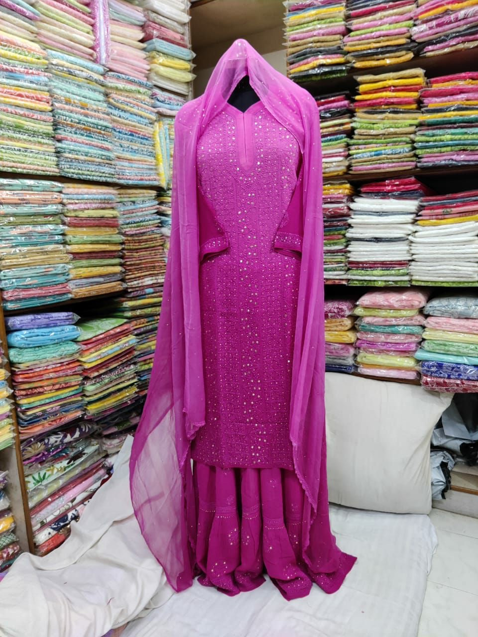 “SABINA” Mukaish Work Chikankari Kurta- with matching inner slip