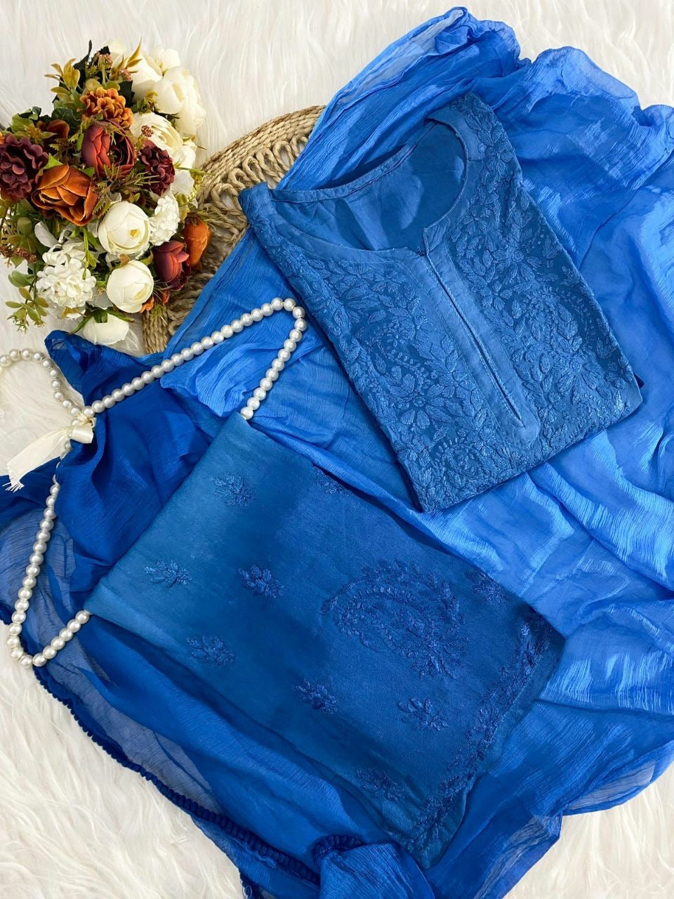 "JINA" Ombre Chikankari Suit Set