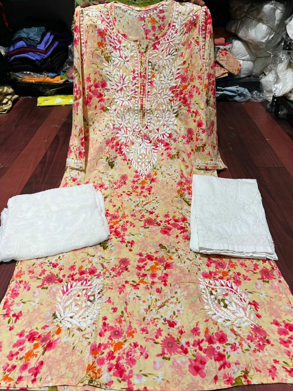 "CONFETTI" Mul Chikankari Kurta