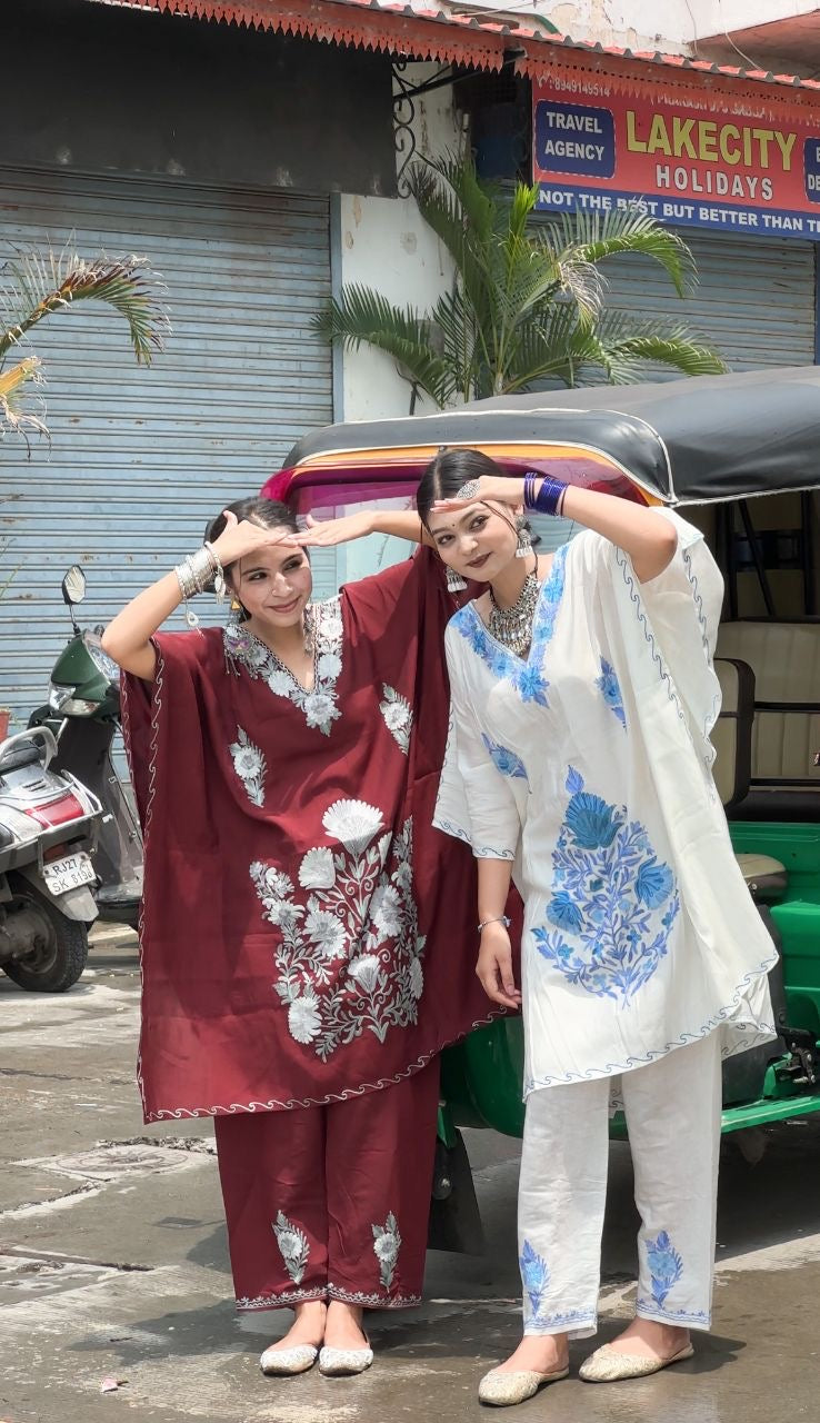 "QAZMI" Silk Kashmiri Kaftan Set