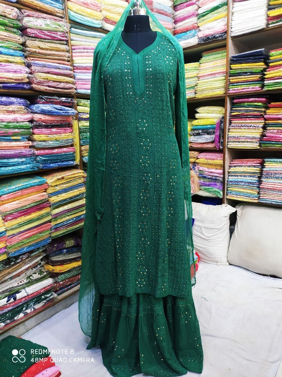 “SABINA” Mukaish Work Chikankari Kurta- with matching inner slip