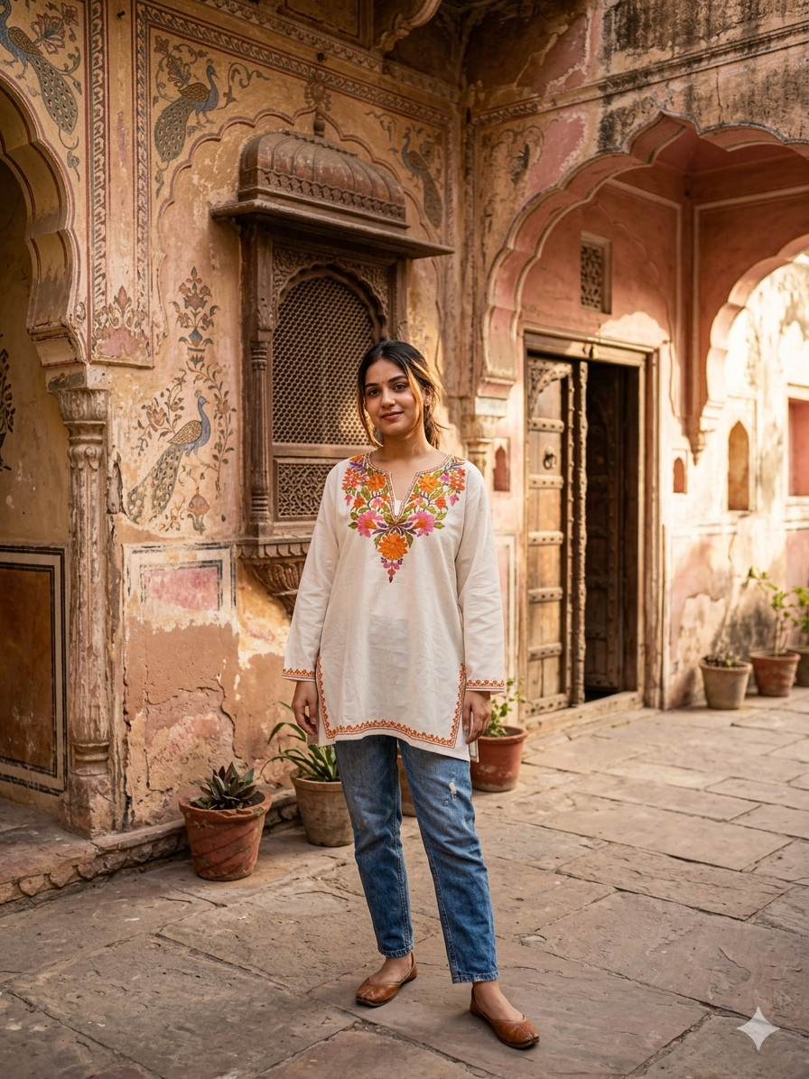 "DARZI" Short Kashmiri Kurta