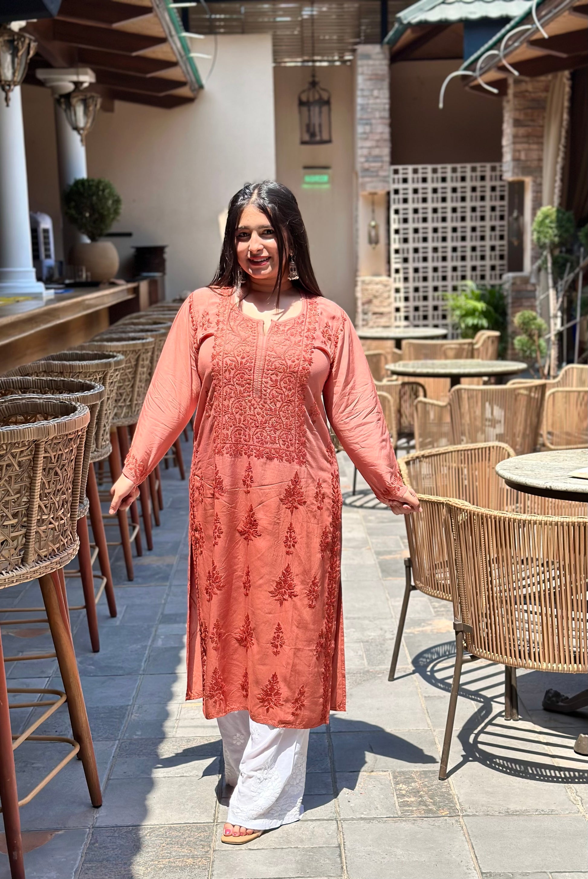 “SARA” Ombré Modal Chikankari Kurta
