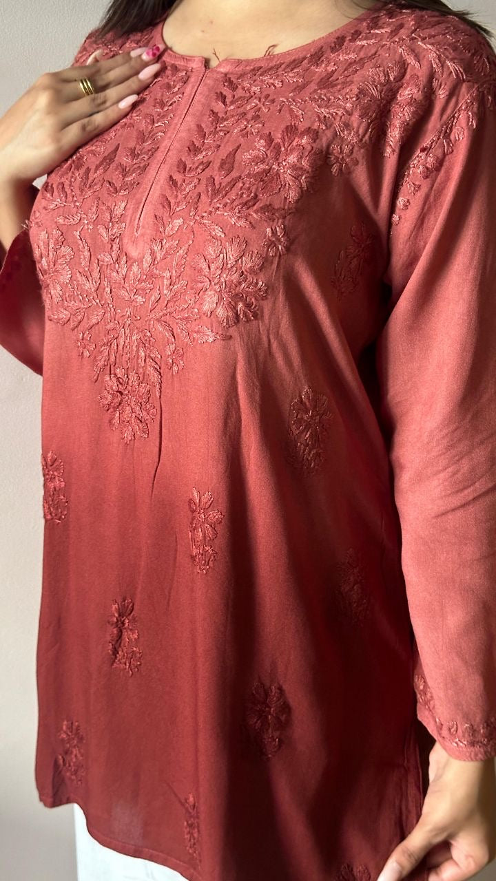 “NEHA” Ombré Chikankari Short Kurta