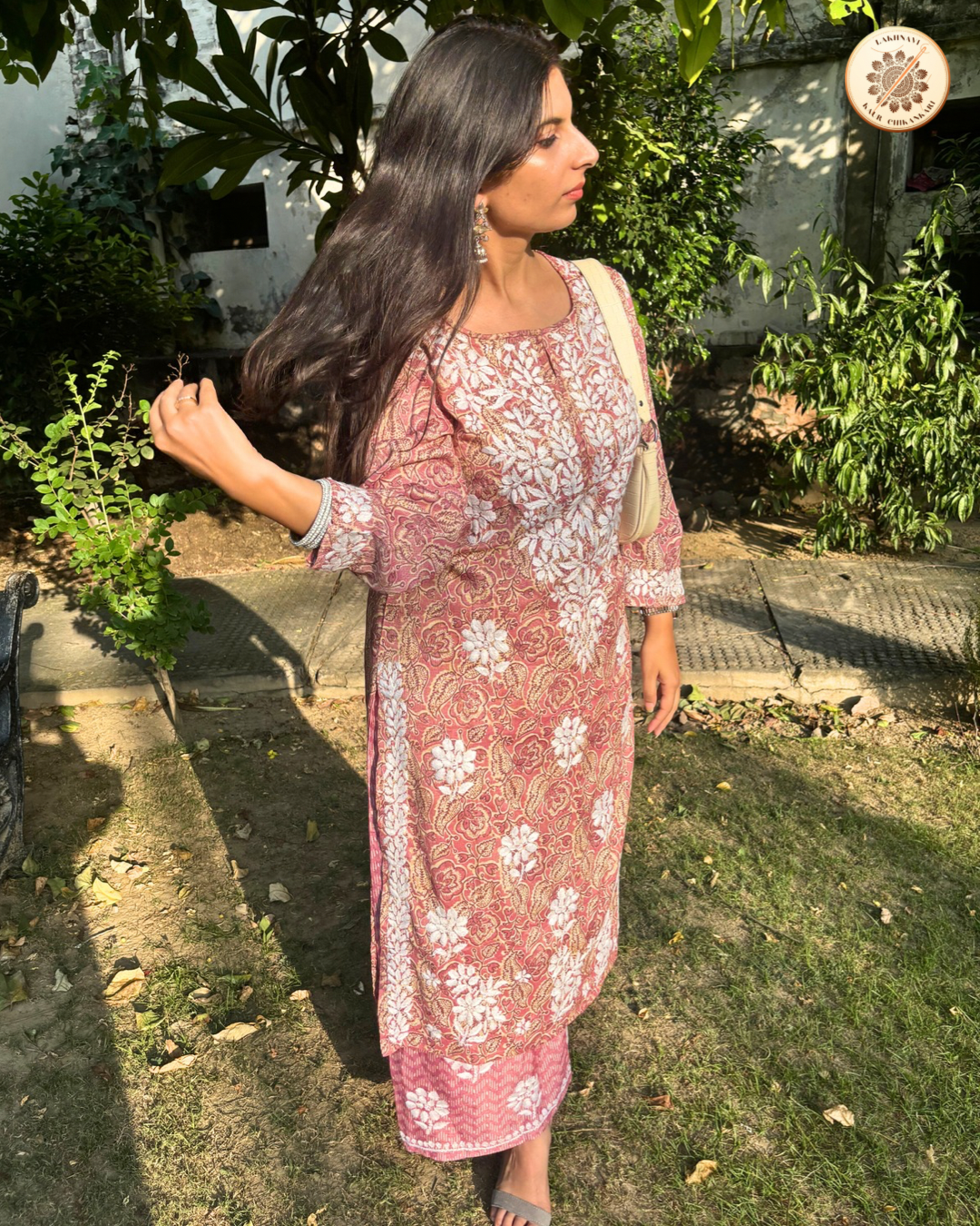 "AFREEN" Slub Modal Chikankari Kurta and Plazo Set