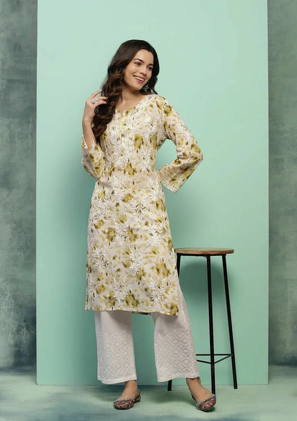 “AUTUMN” Mul Chikankari Kurta