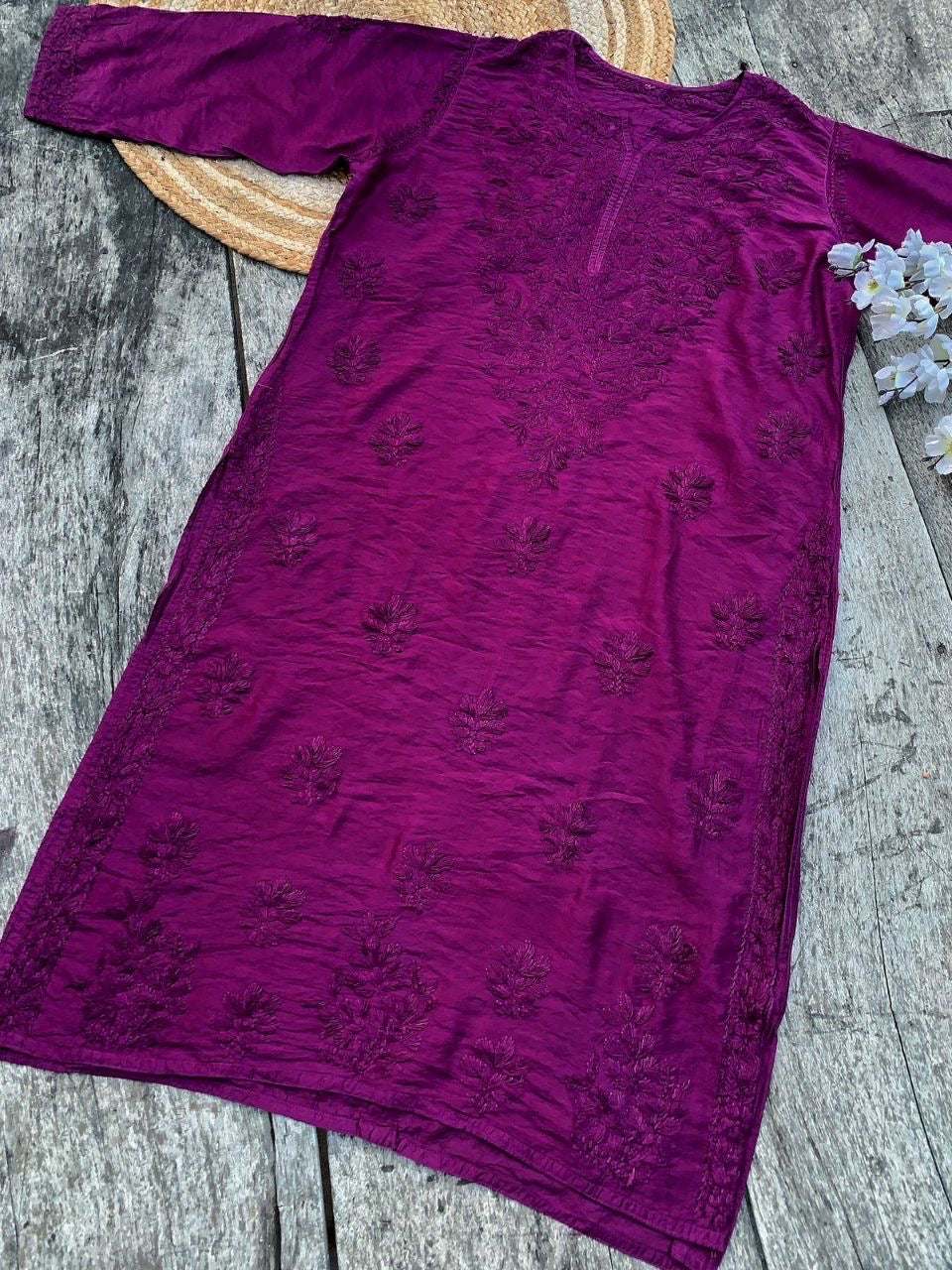 "MOHANA" Chanderi Chikankari Kurta